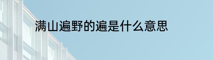 满山遍野的遍是什么意思