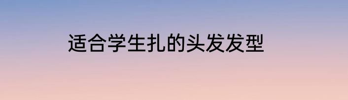 适合学生扎的头发发型