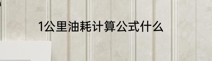 1公里油耗计算公式什么