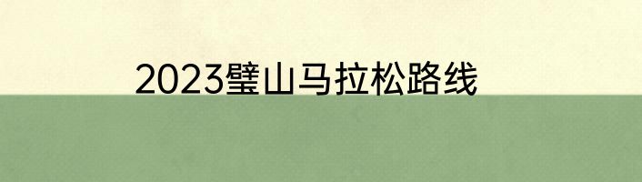 2023璧山马拉松路线