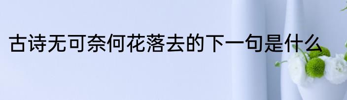 古诗无可奈何花落去的下一句是什么