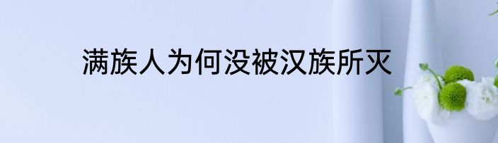 满族人为何没被汉族所灭