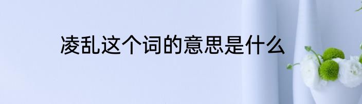 凌乱这个词的意思是什么