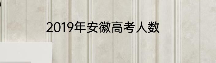 2019年安徽高考人数