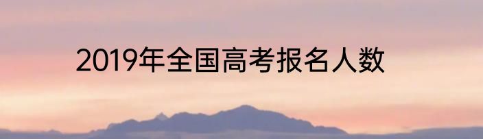 2019年全国高考报名人数