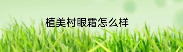 植美村眼霜怎么样
