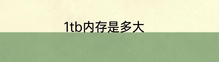 1tb内存是多大