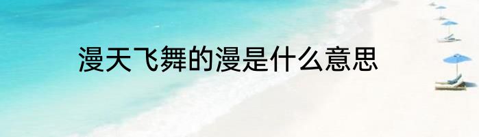 漫天飞舞的漫是什么意思