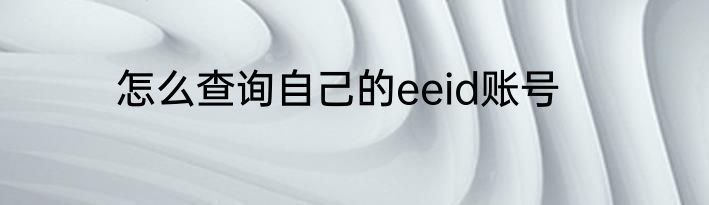 怎么查询自己的eeid账号