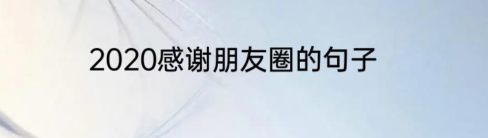 2020感谢朋友圈的句子