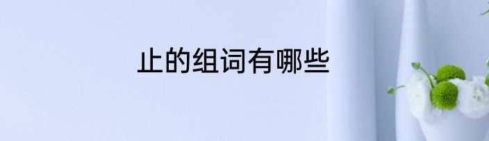 止的组词有哪些