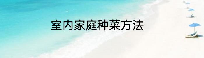 室内家庭种菜方法