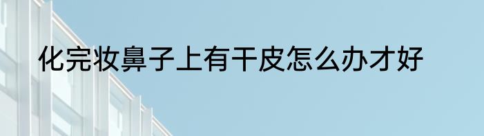 化完妆鼻子上有干皮怎么办才好