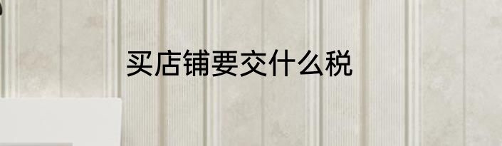 买店铺要交什么税