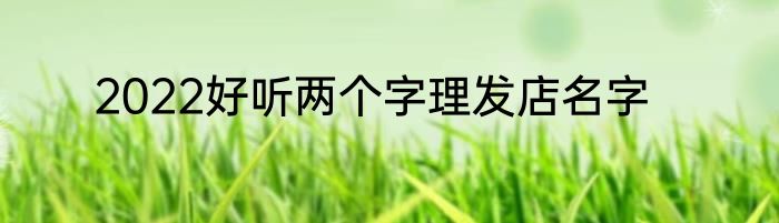 2022好听两个字理发店名字