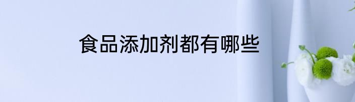 食品添加剂都有哪些