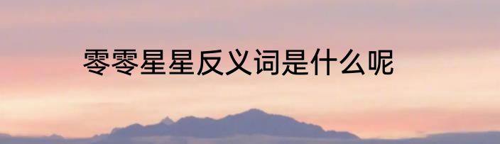 零零星星反义词是什么呢