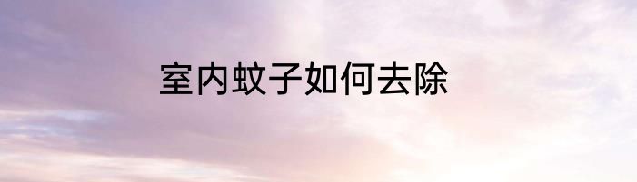 室内蚊子如何去除