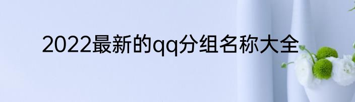 2022最新的qq分组名称大全