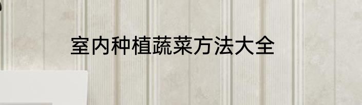 室内种植蔬菜方法大全