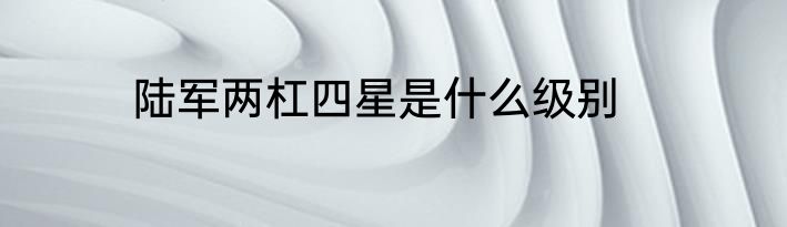 陆军两杠四星是什么级别