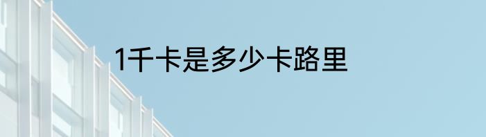 1千卡是多少卡路里