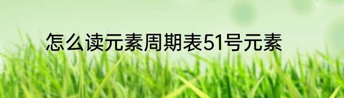 怎么读元素周期表51号元素