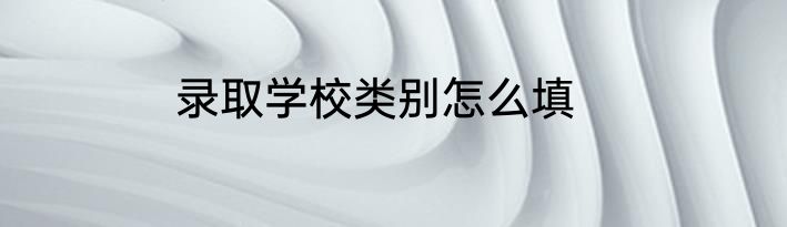 录取学校类别怎么填