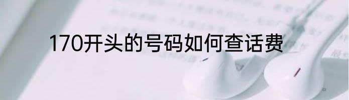 170开头的号码如何查话费