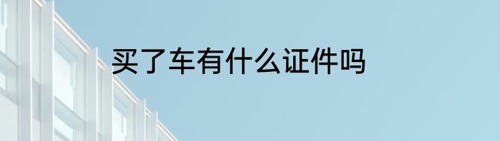 买了车有什么证件吗