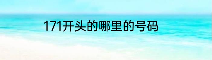 171开头的哪里的号码
