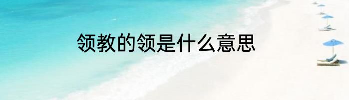 领教的领是什么意思