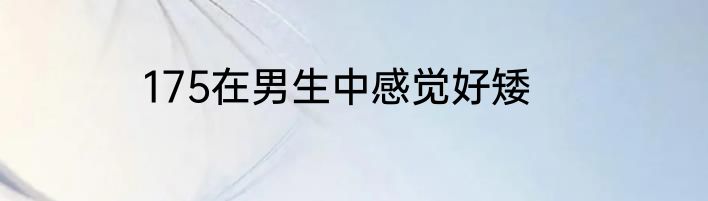 175在男生中感觉好矮
