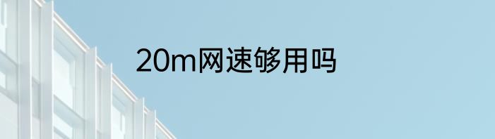 20m网速够用吗