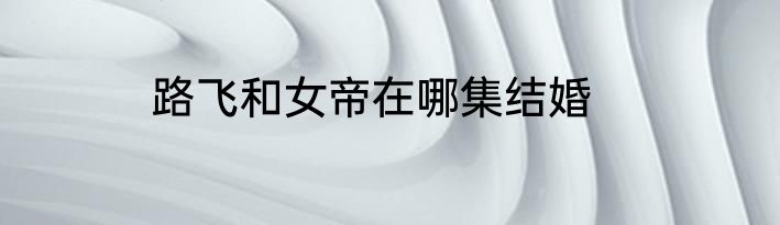 路飞和女帝在哪集结婚