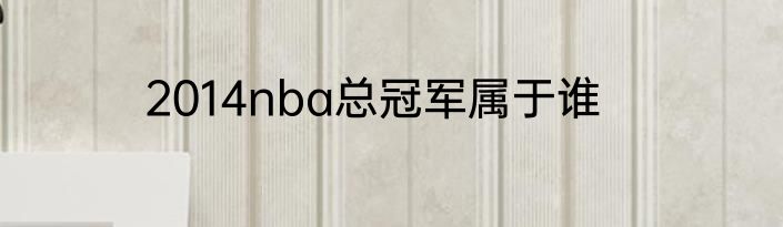 2014nba总冠军属于谁