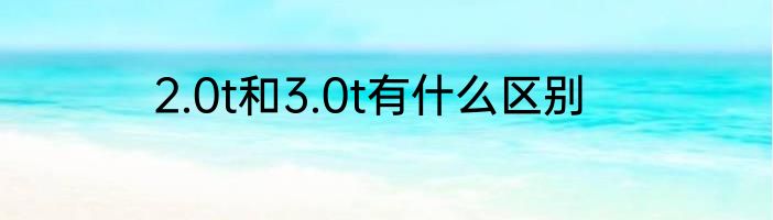 2.0t和3.0t有什么区别