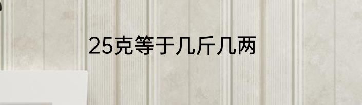 25克等于几斤几两
