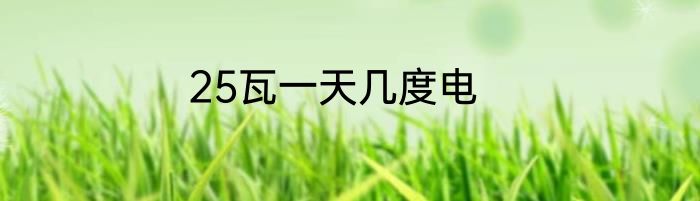 25瓦一天几度电