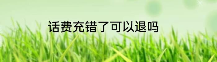 话费充错了可以退吗