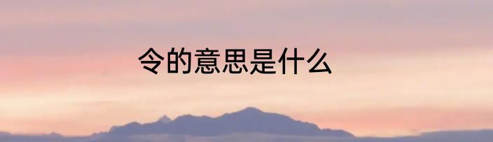 令的意思是什么
