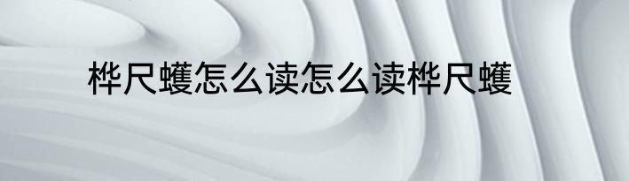 桦尺蠖怎么读怎么读桦尺蠖