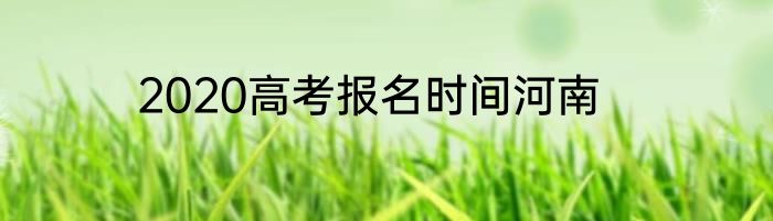 2020高考报名时间河南