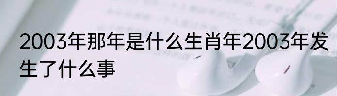 2003年那年是什么生肖年2003年发生了什么事