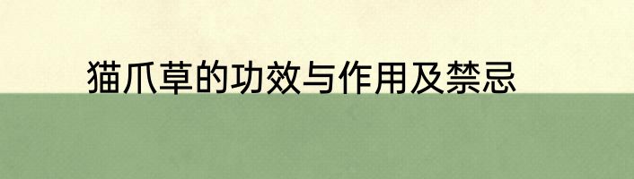 猫爪草的功效与作用及禁忌