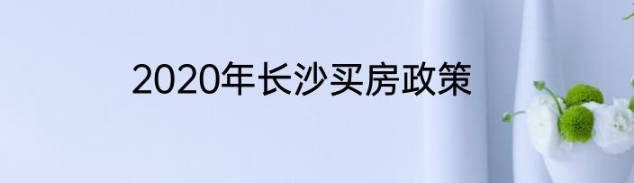 2020年长沙买房政策