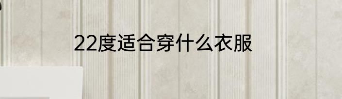 22度适合穿什么衣服