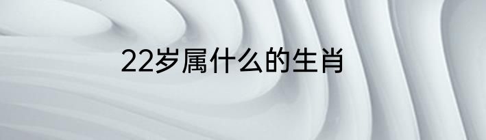 22岁属什么的生肖