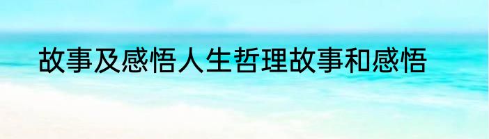故事及感悟人生哲理故事和感悟
