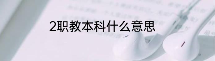 2职教本科什么意思